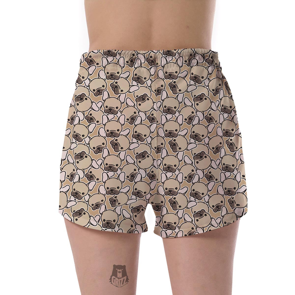 Pattern Print Bulldog Women's Shorts-grizzshop
