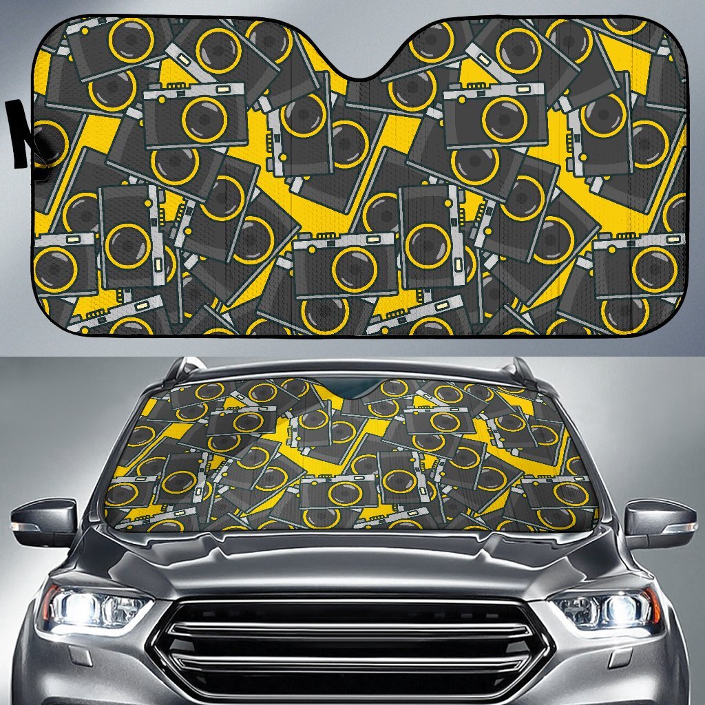 Pattern Print Camera Car Sun Shade-grizzshop