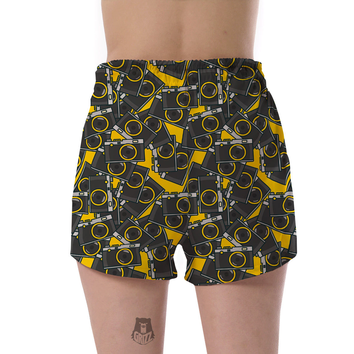 Pattern Print Camera Women's Shorts-grizzshop