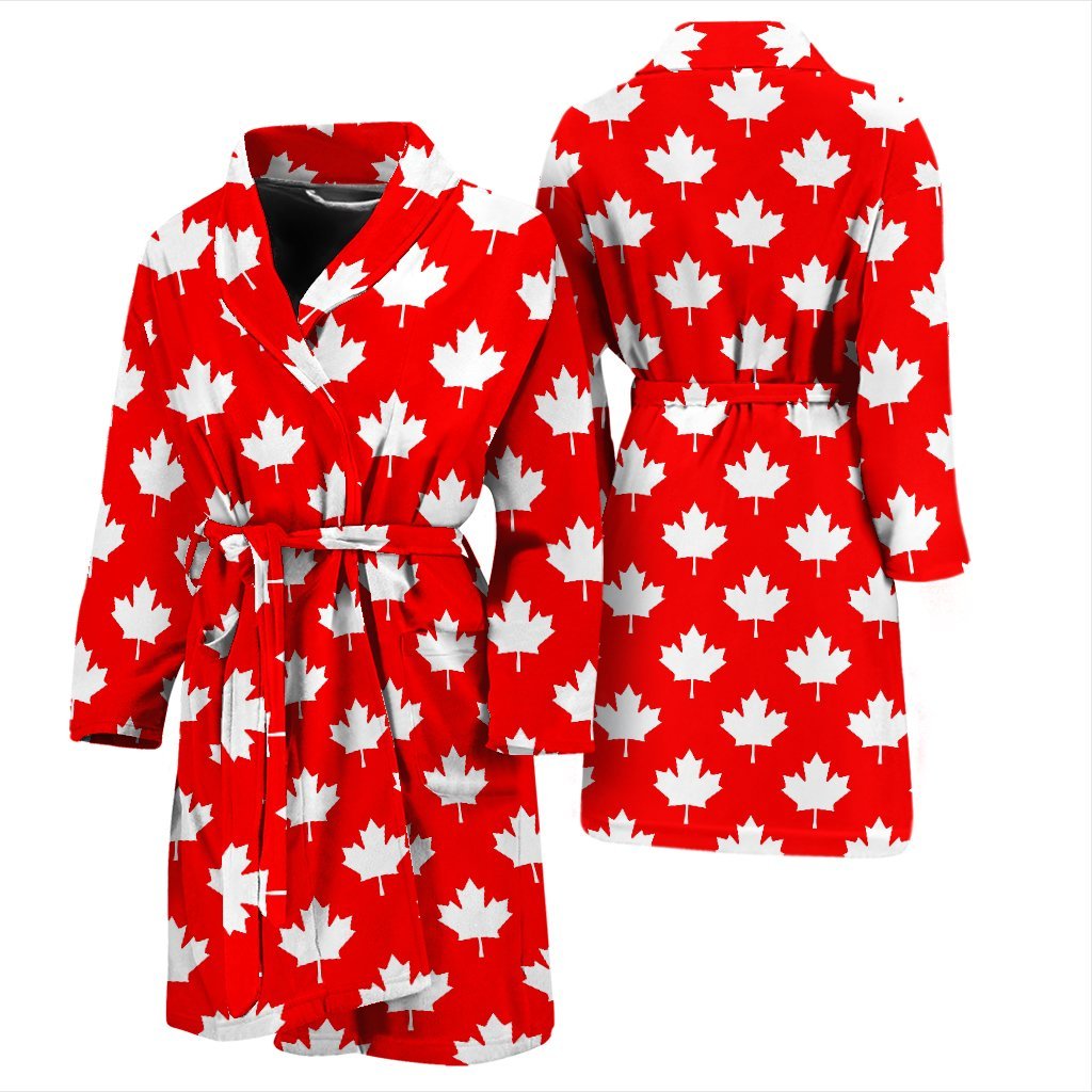 Pattern Print Canada Love Men Long Robe-grizzshop