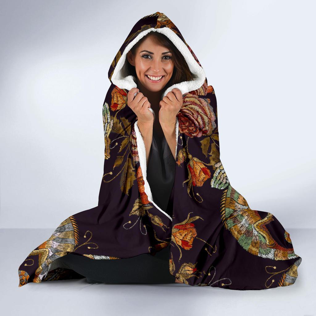 Pattern Print Chameleon Hooded Blanket-grizzshop