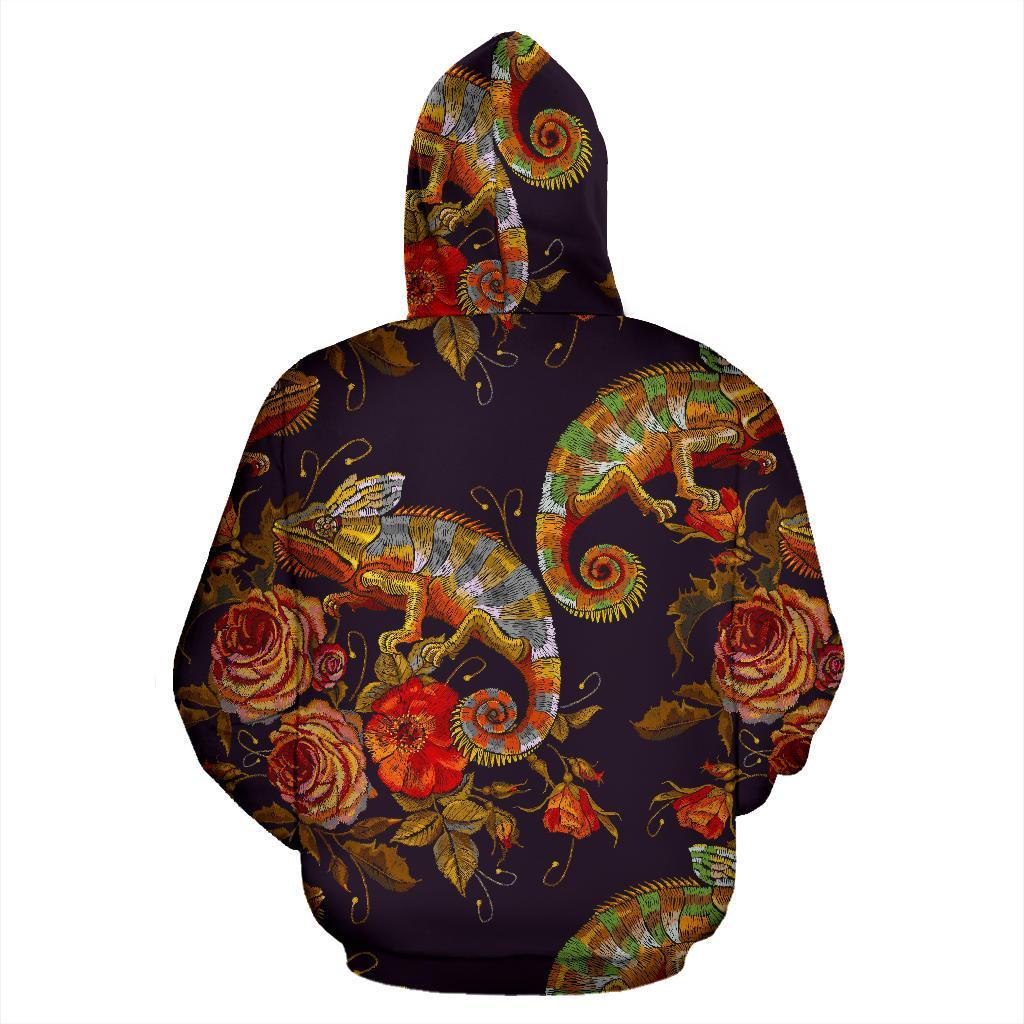 Pattern Print Chameleon Men Women Pullover Hoodie-grizzshop