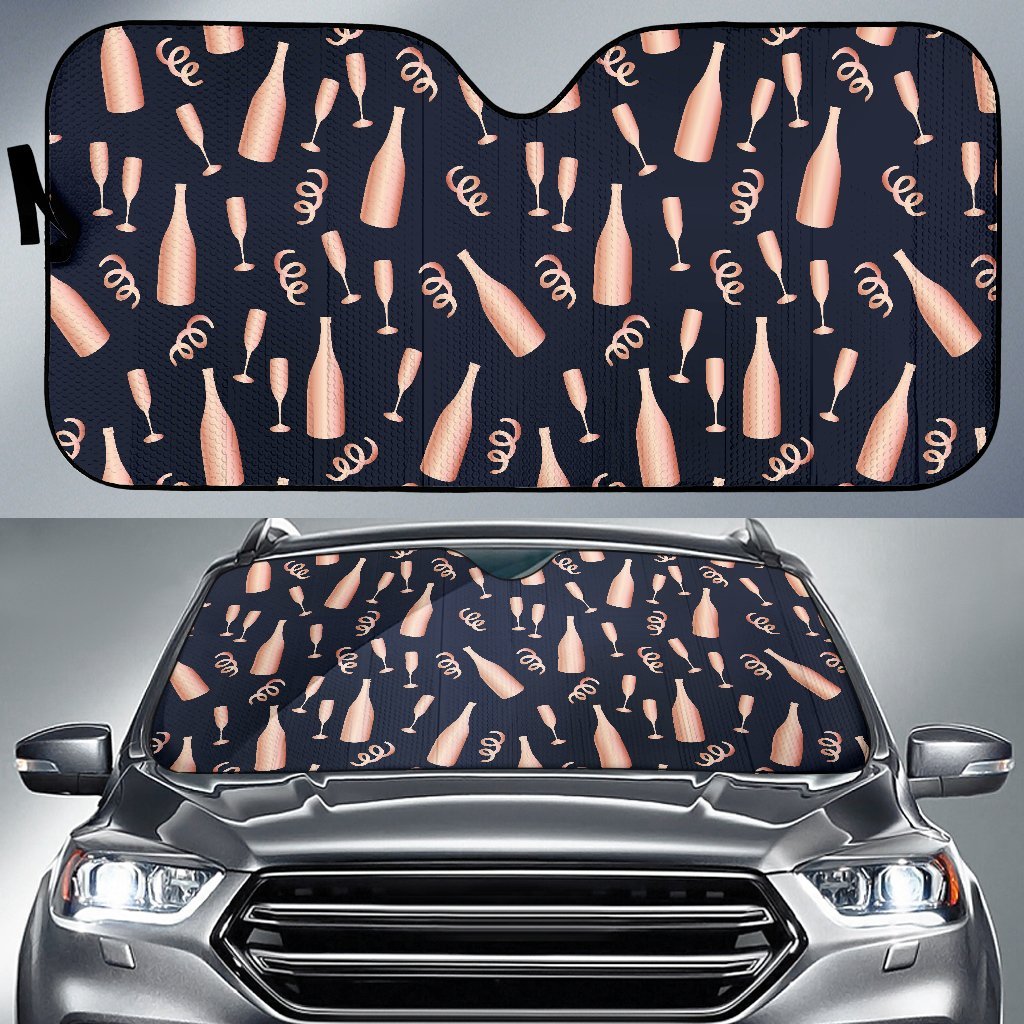 Pattern Print Champagne Car Sun Shade-grizzshop