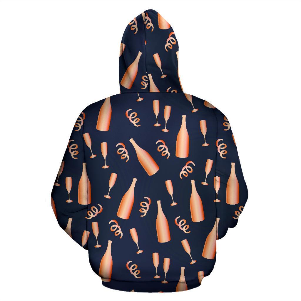 Pattern Print Champagne Men Women Pullover Hoodie-grizzshop