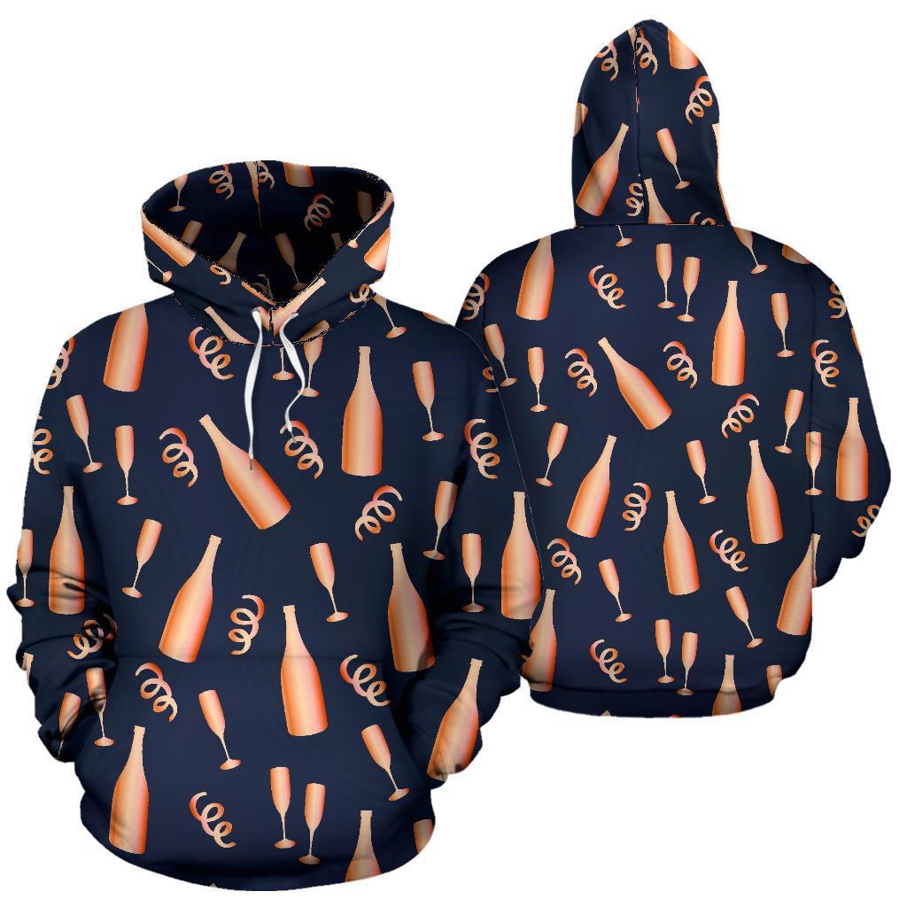 Pattern Print Champagne Men Women Pullover Hoodie-grizzshop