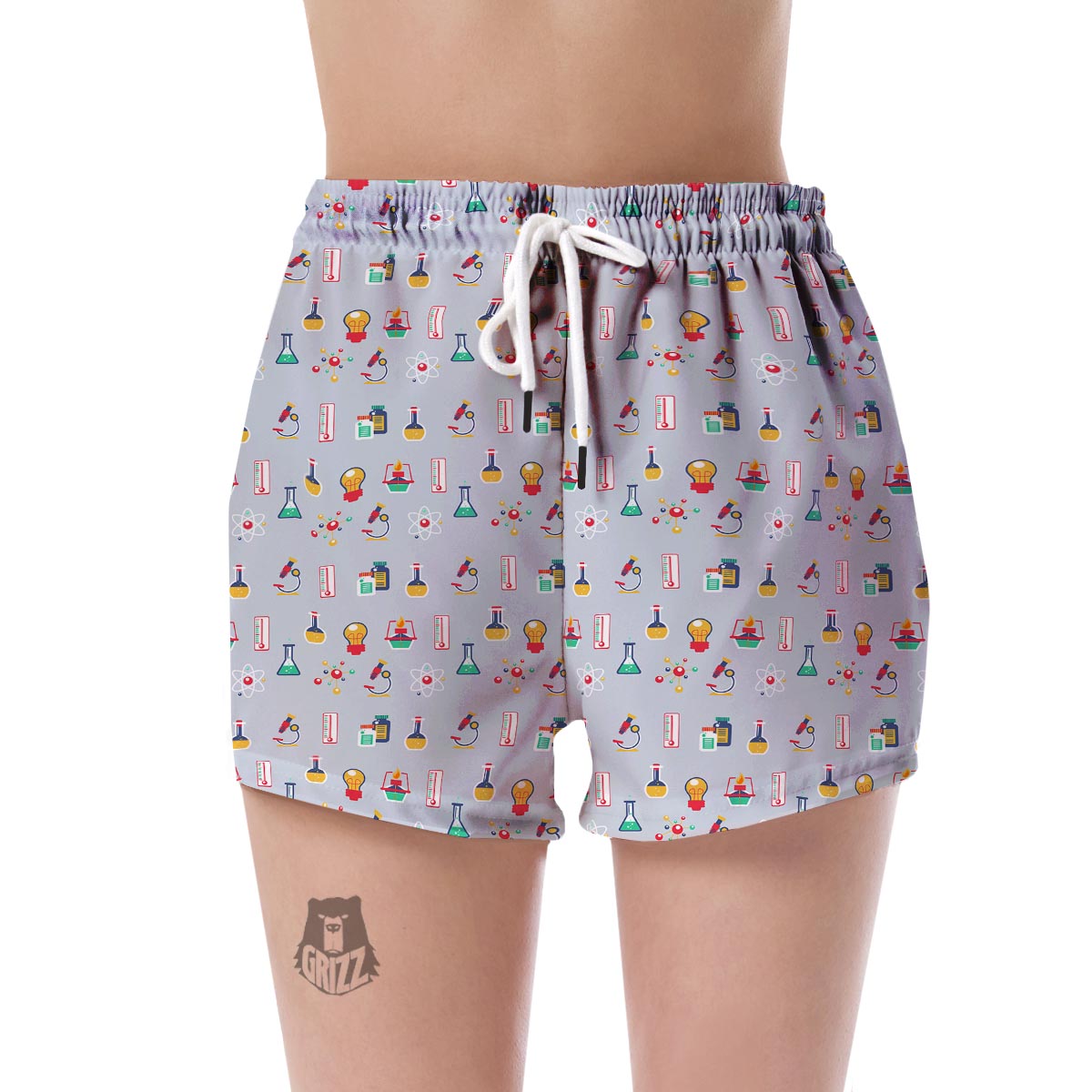 Pattern Print Chemistry Science Women's Shorts-grizzshop