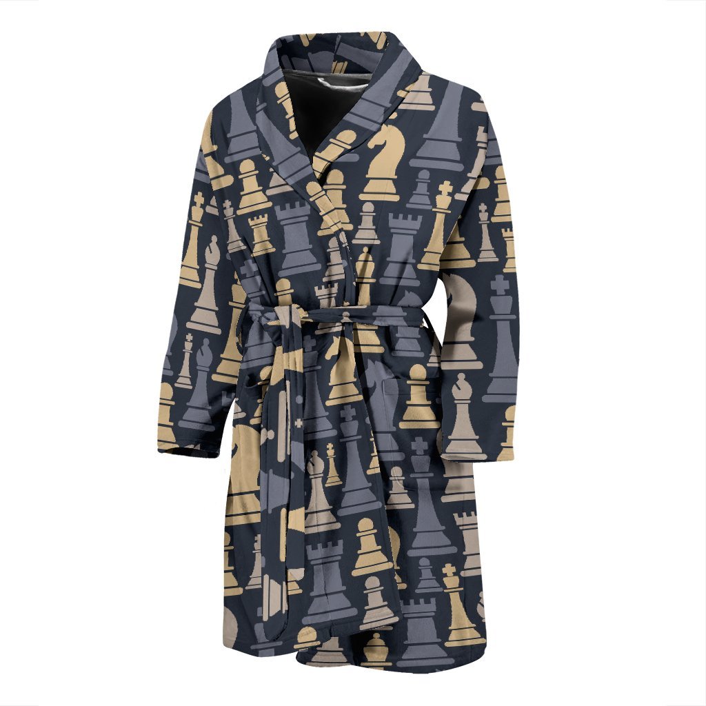 Pattern Print Chess Men Long Robe-grizzshop