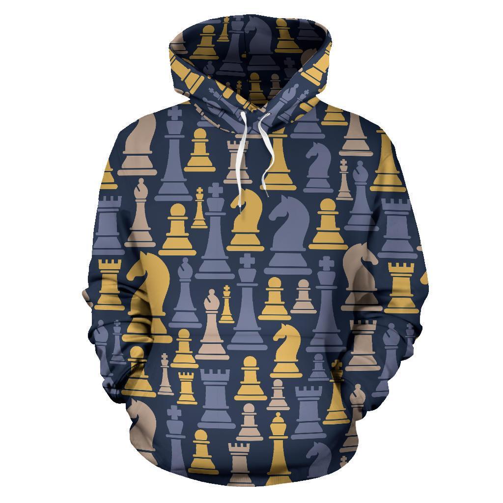 Pattern Print Chess Men Women Pullover Hoodie-grizzshop