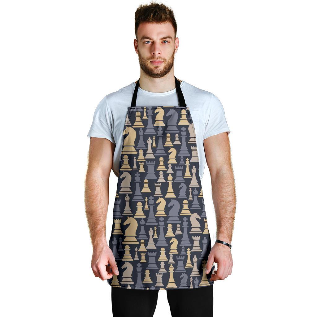Pattern Print Chess Men's Apron-grizzshop