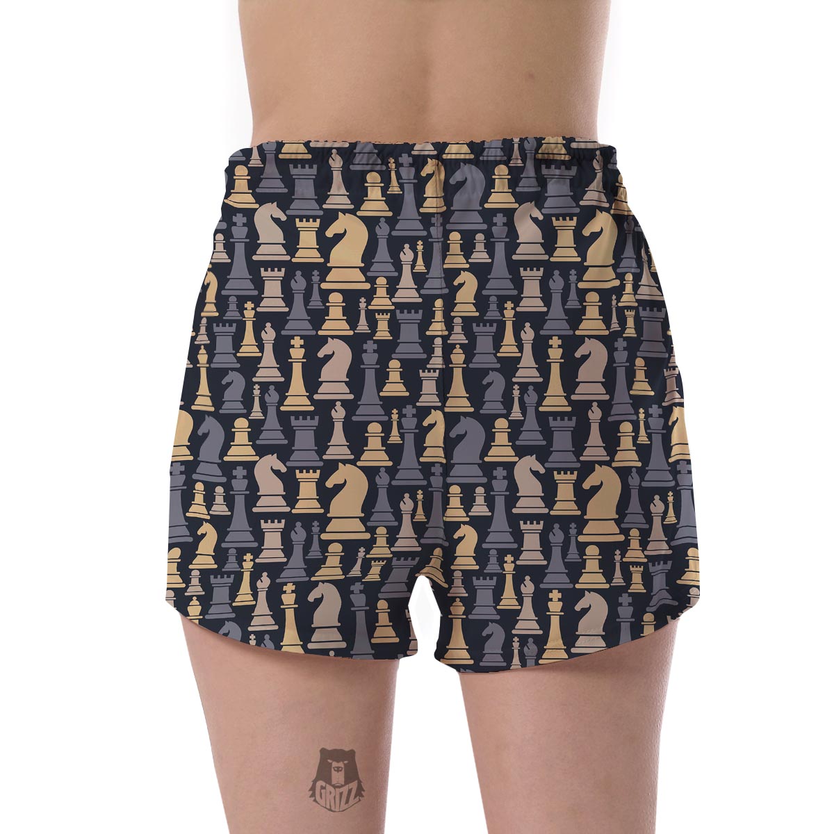 Pattern Print Chess Women's Shorts-grizzshop