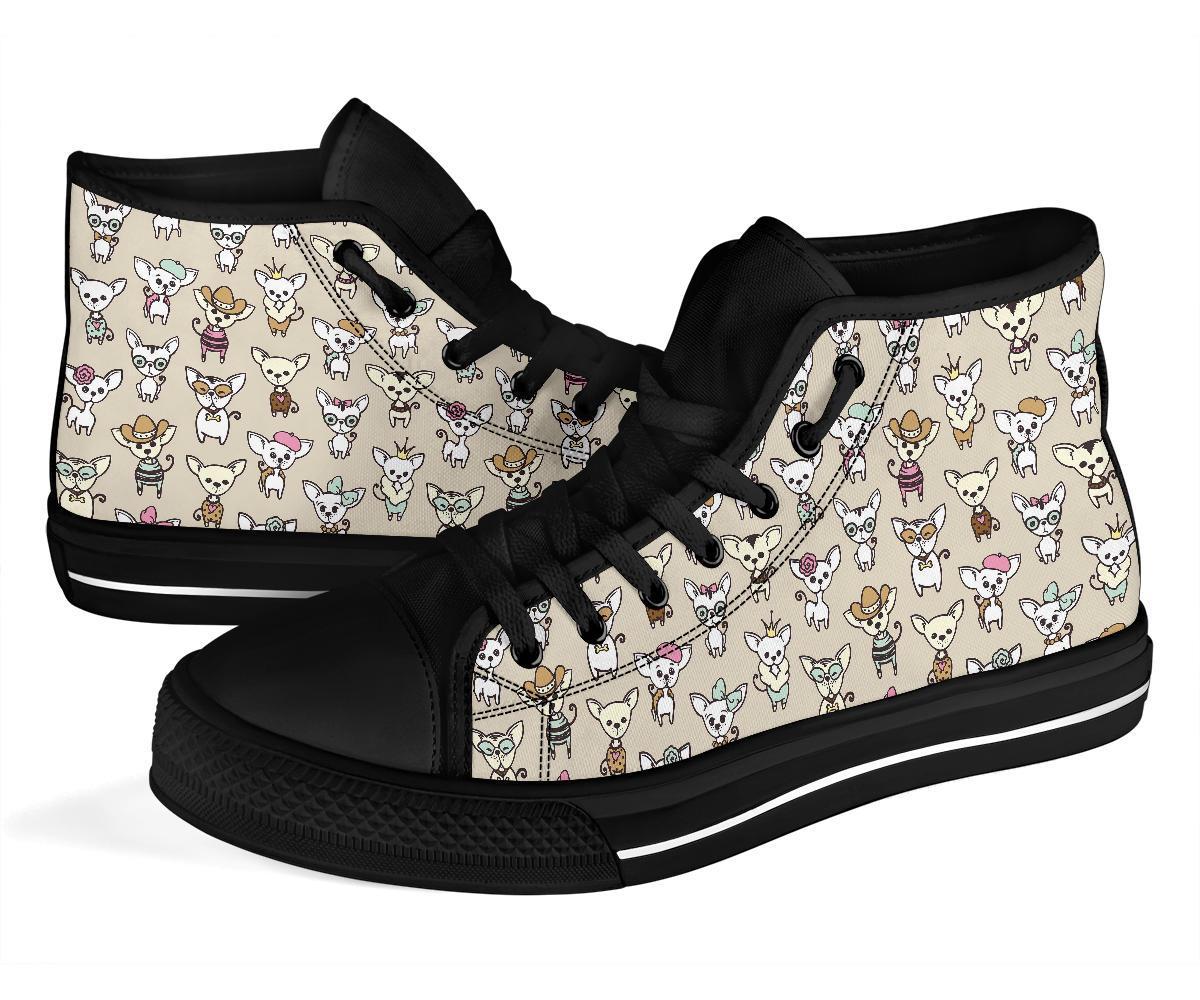 Pattern Print Chihuahua Men Women's High Top Shoes-grizzshop