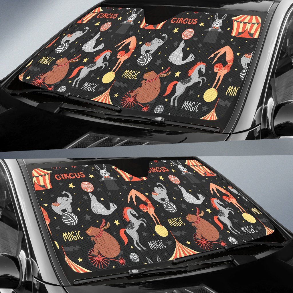 Pattern Print Circus Car Sun Shade-grizzshop