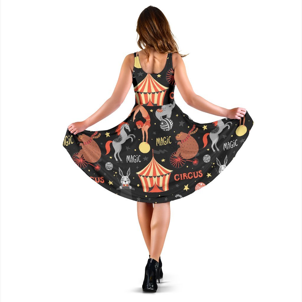 Pattern Print Circus Dress-grizzshop