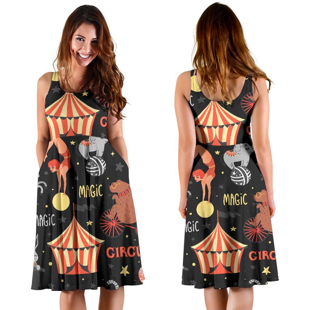 Pattern Print Circus Dress-grizzshop