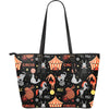 Pattern Print Circus Leather Tote Bag-grizzshop
