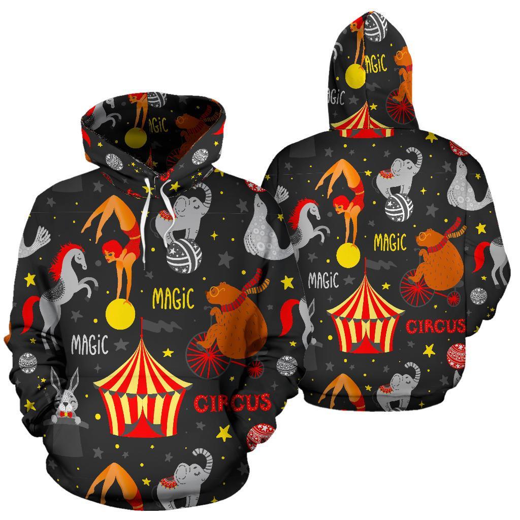 Pattern Print Circus Men Women Pullover Hoodie-grizzshop