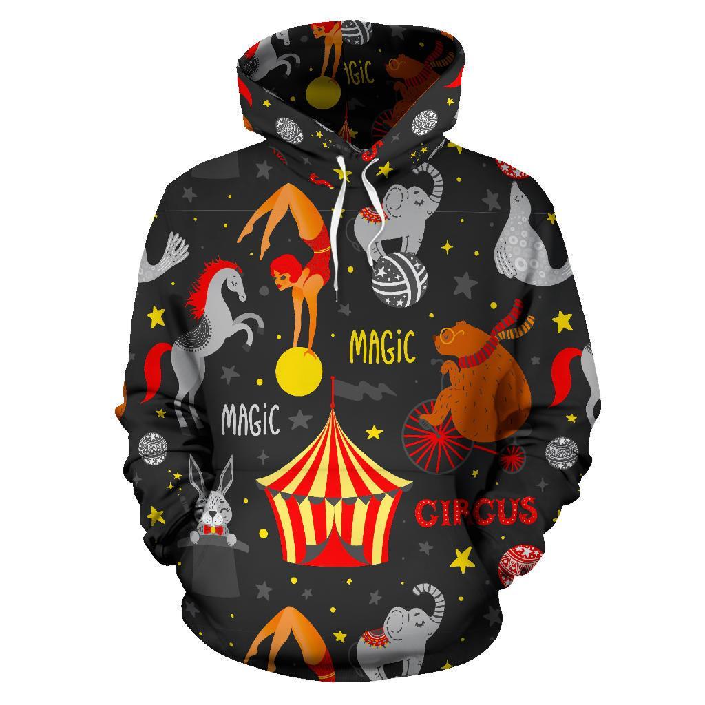 Pattern Print Circus Men Women Pullover Hoodie-grizzshop
