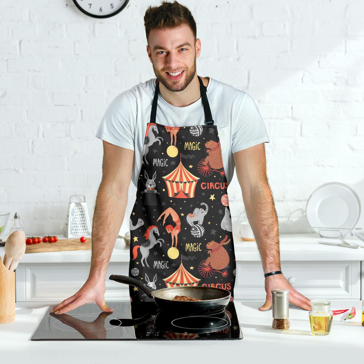 Pattern Print Circus Men's Apron-grizzshop