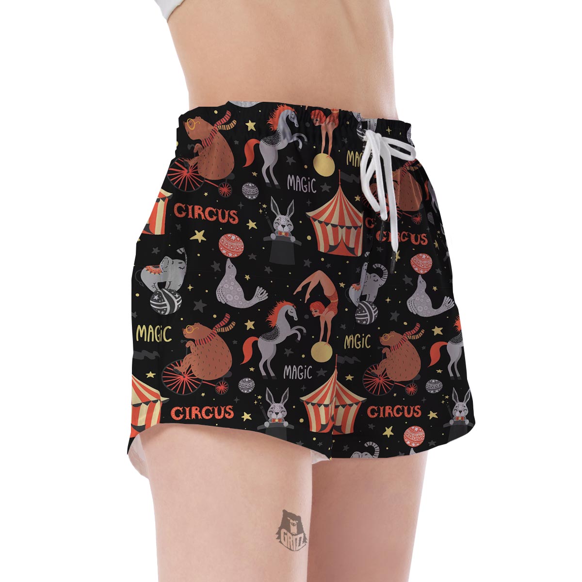 Pattern Print Circus Women's Shorts-grizzshop