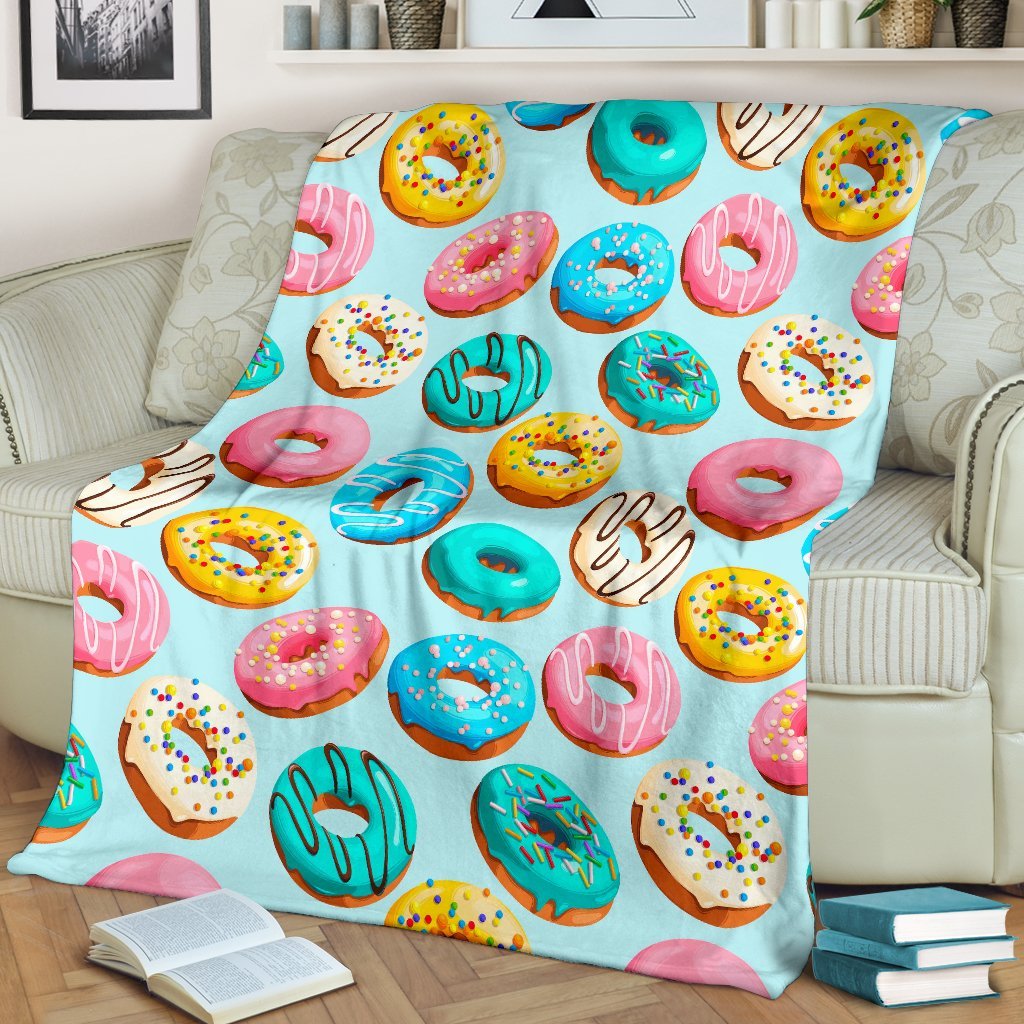 Pattern Print Colorful Donut Blanket-grizzshop