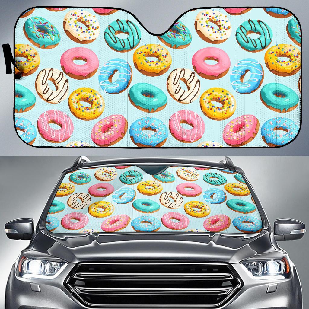 Pattern Print Colorful Donut Car Sun Shade-grizzshop