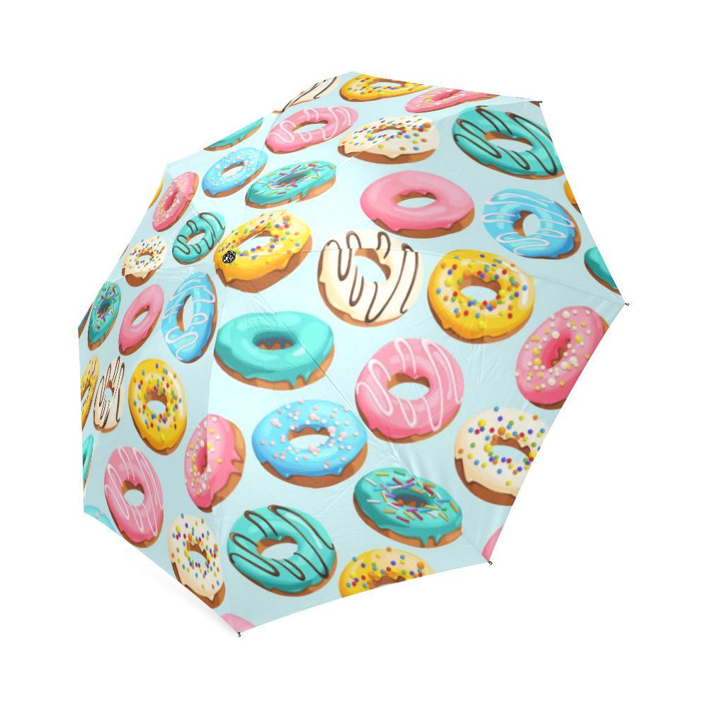 Pattern Print Colorful Donut Donut Pattern Print Foldable Umbrella-grizzshop