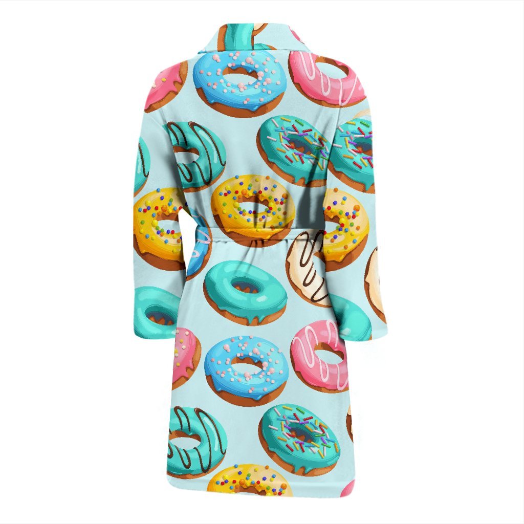 Pattern Print Colorful Donut Men Long Robe-grizzshop