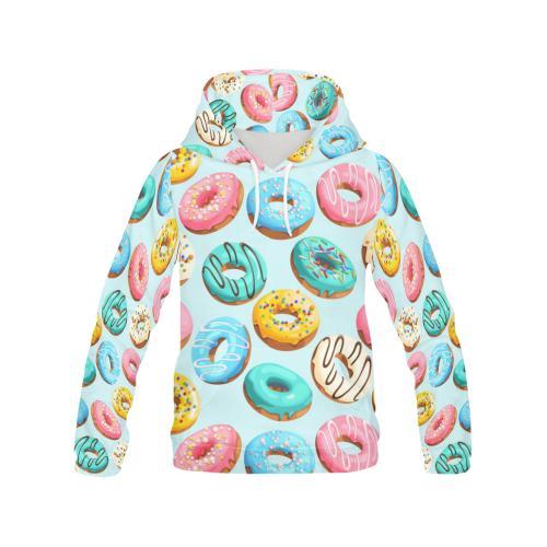 Pattern Print Colorful Donut Men Pullover Hoodie-grizzshop