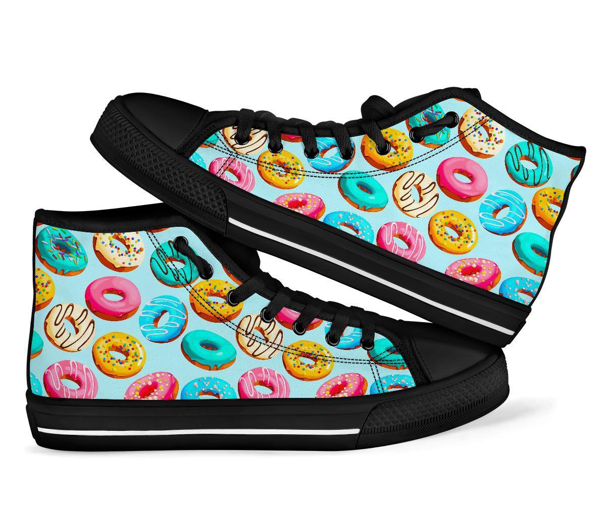 Pattern Print Colorful Donut Men Women's High Top Shoes-grizzshop