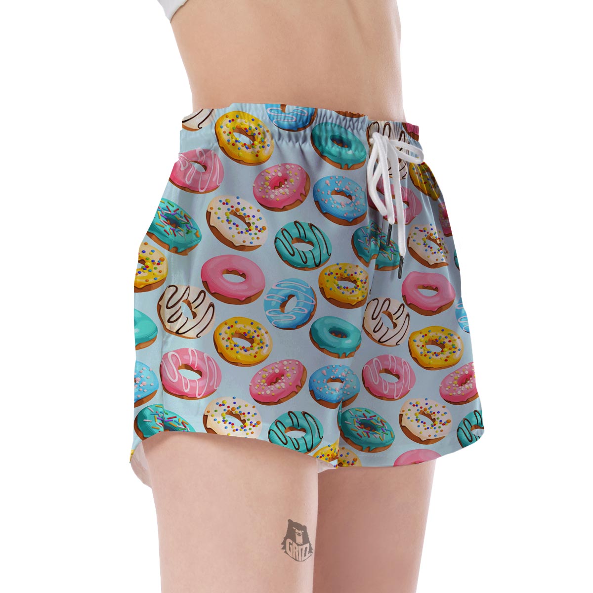 Pattern Print Colorful Donut Women's Shorts-grizzshop