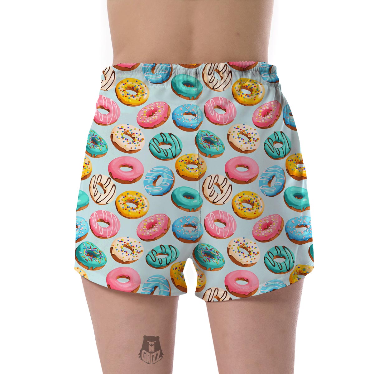 Pattern Print Colorful Donut Women's Shorts-grizzshop