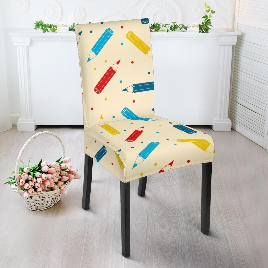 Pattern Print Colorful Pencil Chair Cover-grizzshop