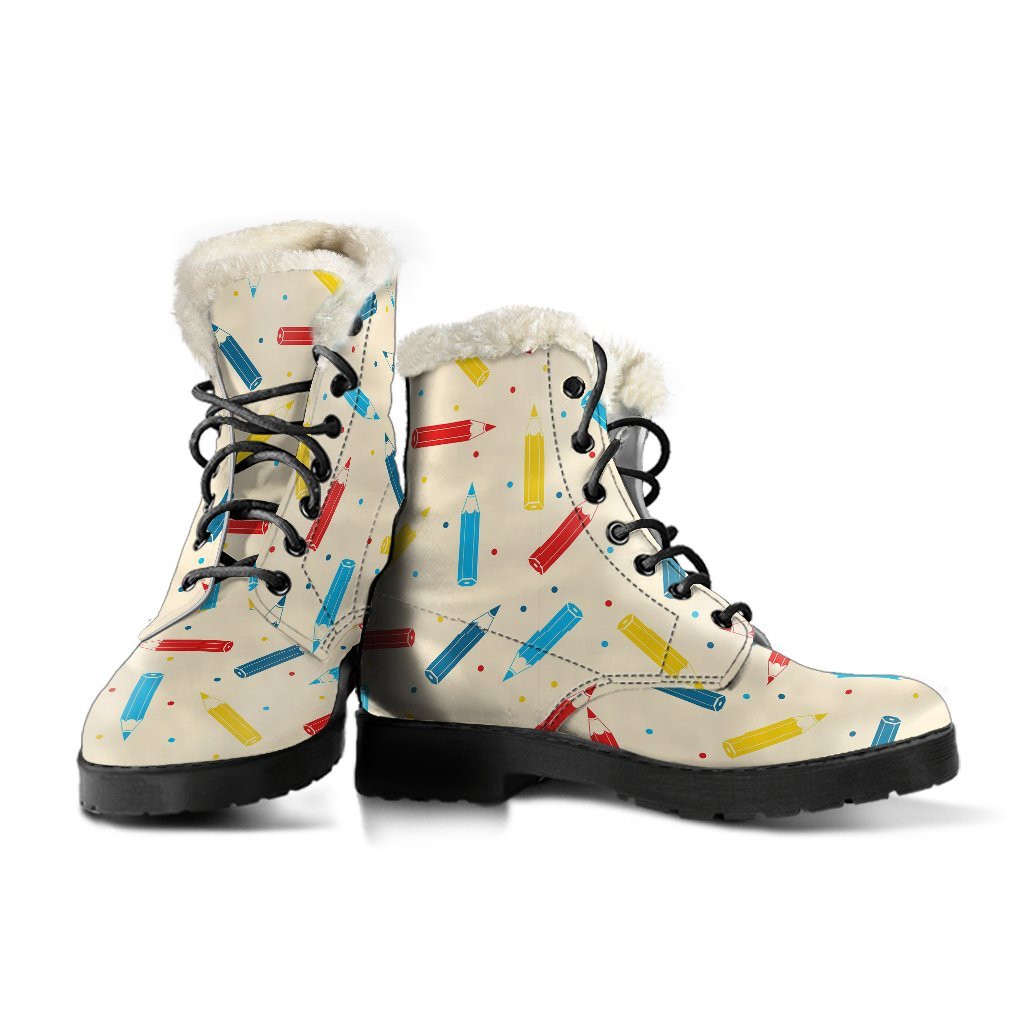 Pattern Print Colorful Pencil Comfy Winter Boots-grizzshop