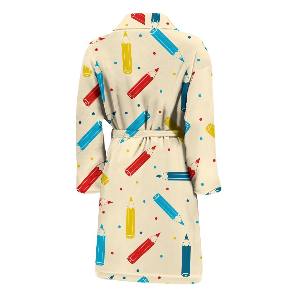 Pattern Print Colorful Pencil Men Long Robe-grizzshop