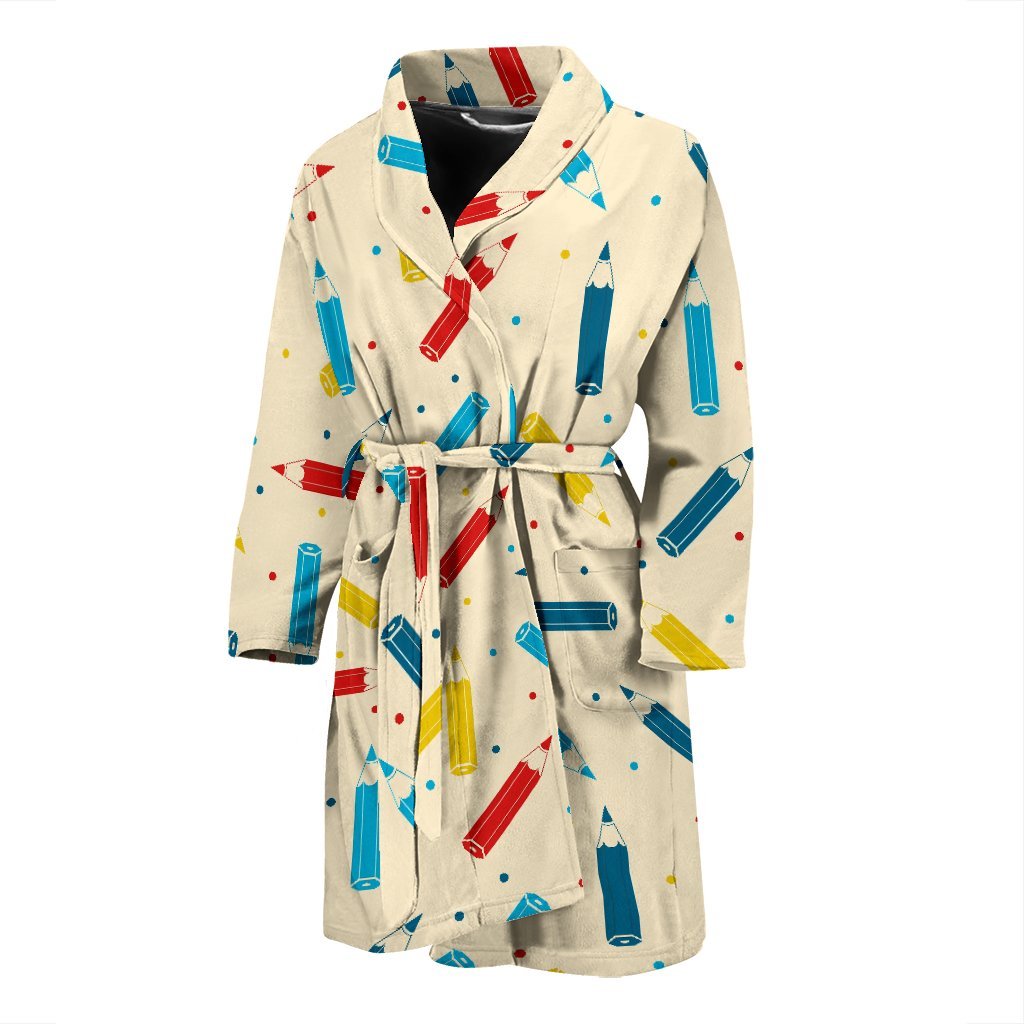 Pattern Print Colorful Pencil Men Long Robe-grizzshop