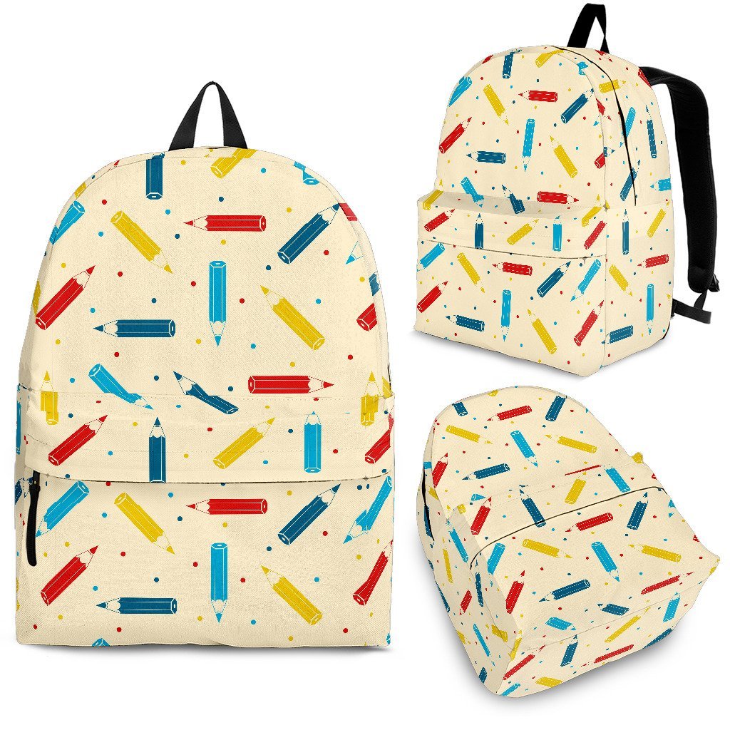 Pattern Print Colorful Pencil Premium Backpack-grizzshop