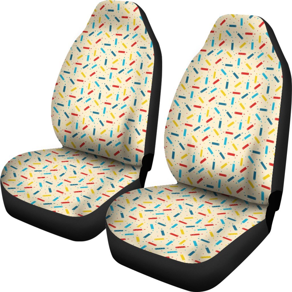 Pattern Print Colorful Pencil Universal Fit Car Seat Cover-grizzshop