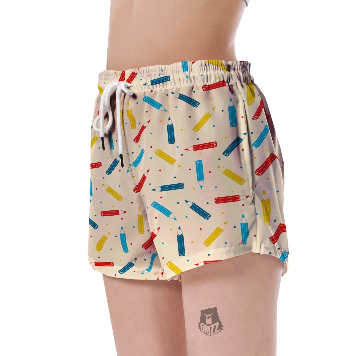 Pattern Print Colorful Pencil Women's Shorts-grizzshop
