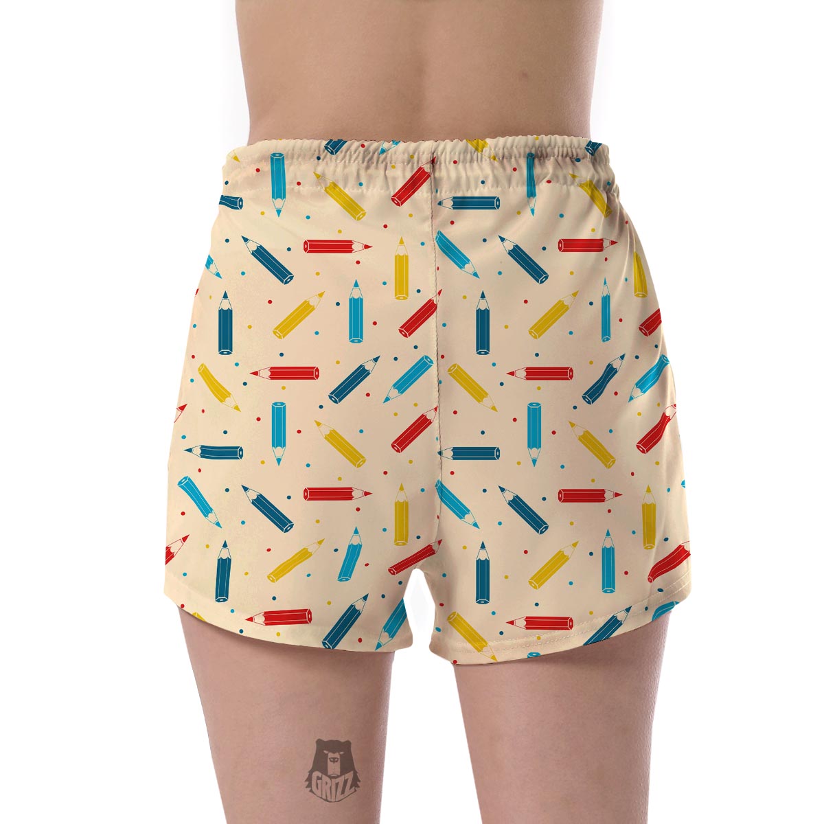 Pattern Print Colorful Pencil Women's Shorts-grizzshop