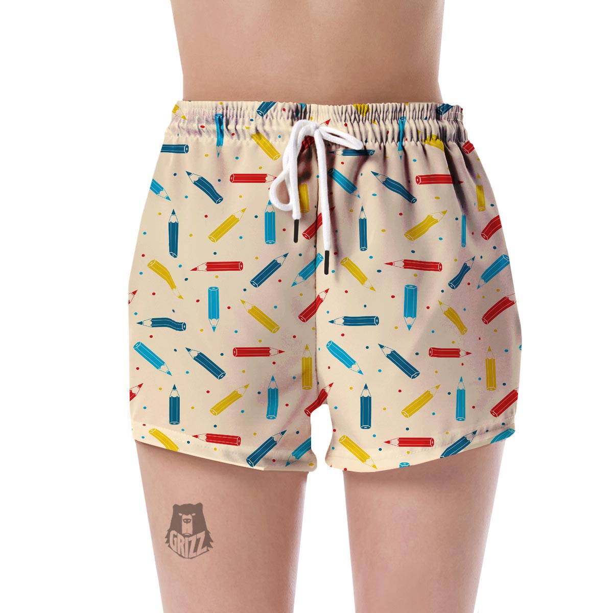 Pattern Print Colorful Pencil Women's Shorts-grizzshop