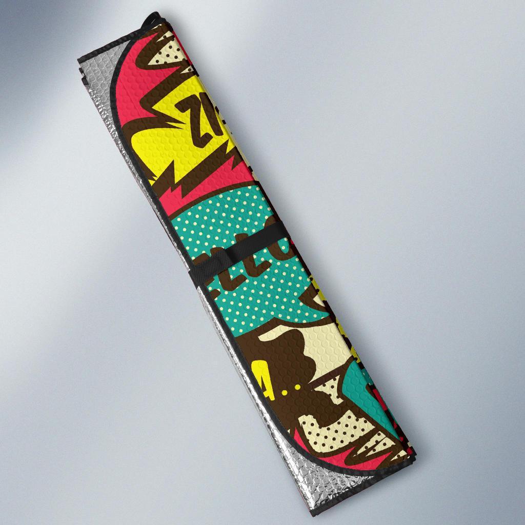 Pattern Print Comic Book Strip Car Sun Shade-grizzshop