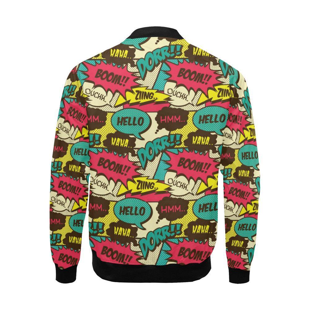 Pattern Print Comic Book Strip Men's Bomber Jacket-grizzshop
