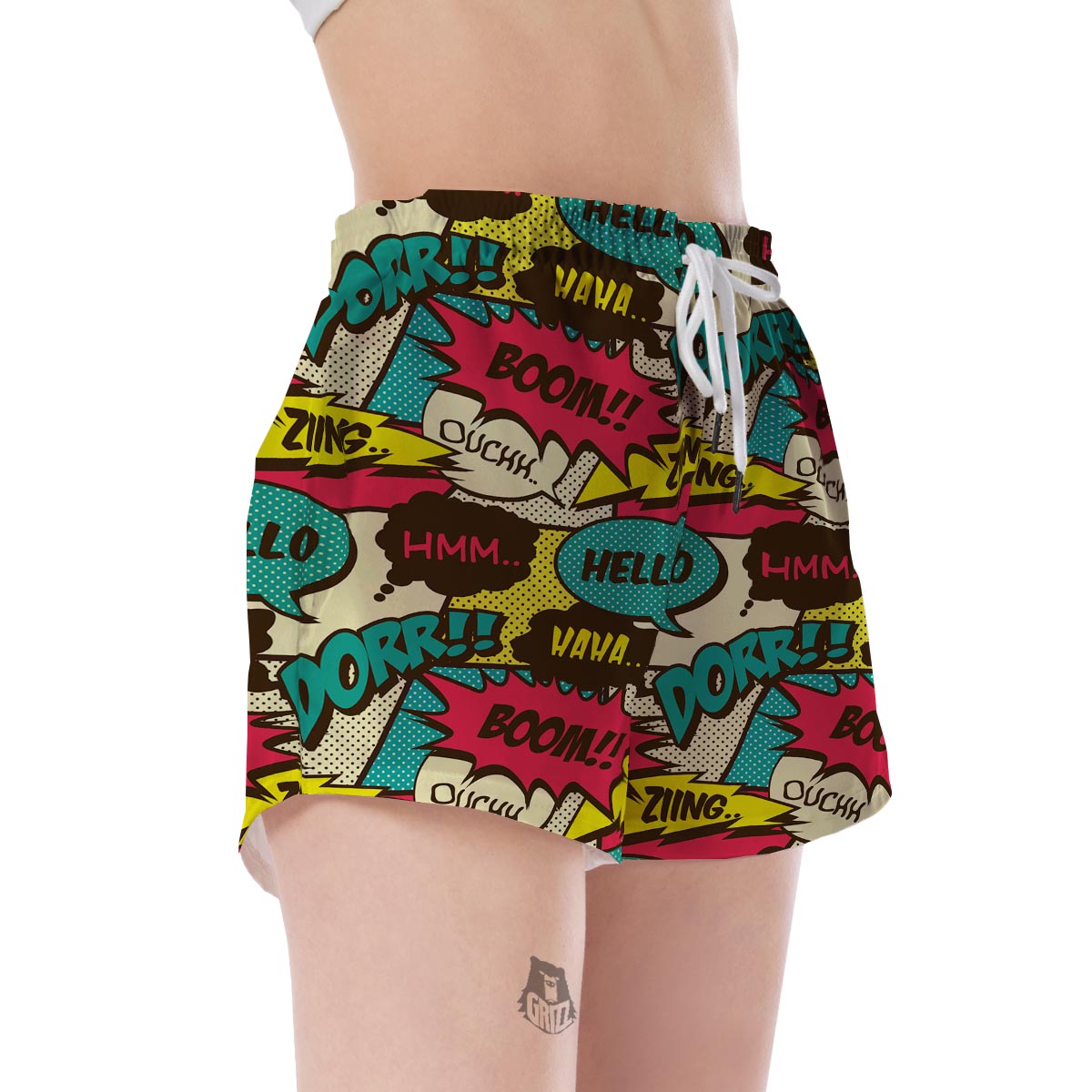 Pattern Print Comic Book Strip Women's Shorts-grizzshop