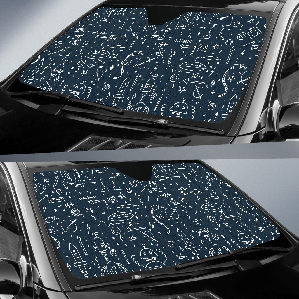 Pattern Print Cyborg Robot Car Sun Shade-grizzshop