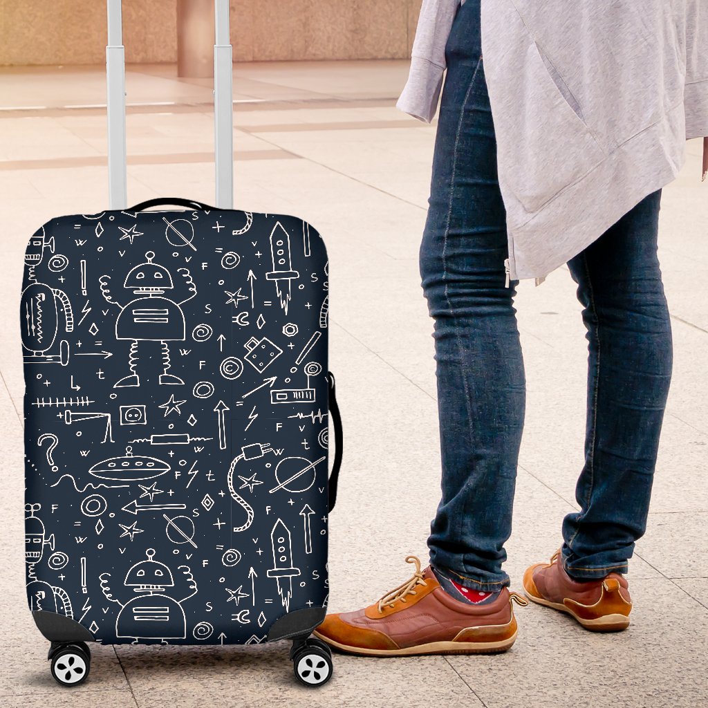 Pattern Print Cyborg Robot Luggage Cover Protector-grizzshop