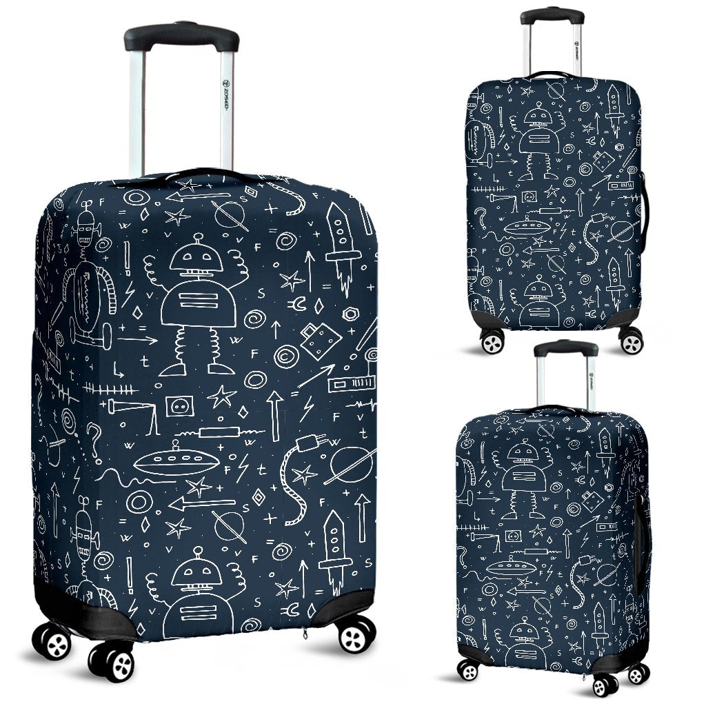 Pattern Print Cyborg Robot Luggage Cover Protector-grizzshop