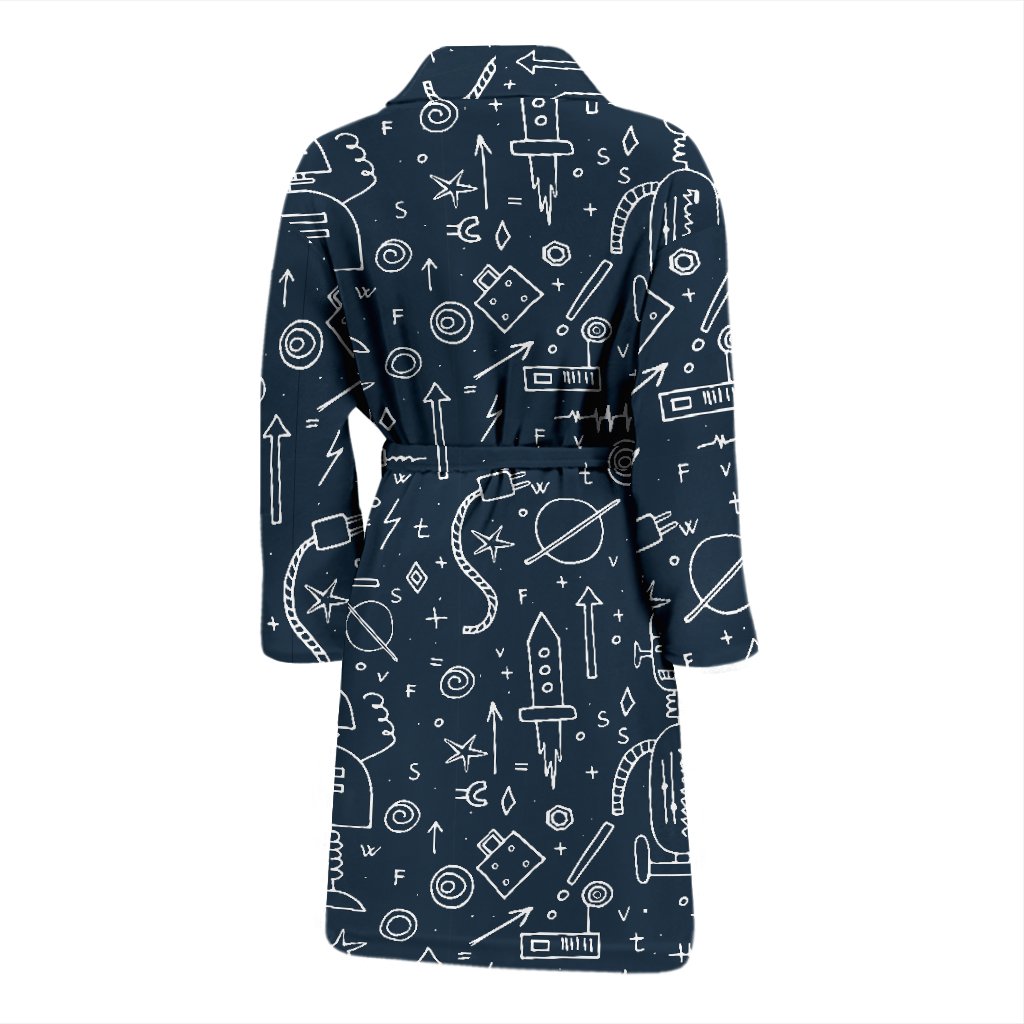Pattern Print Cyborg Robot Men Long Robe-grizzshop