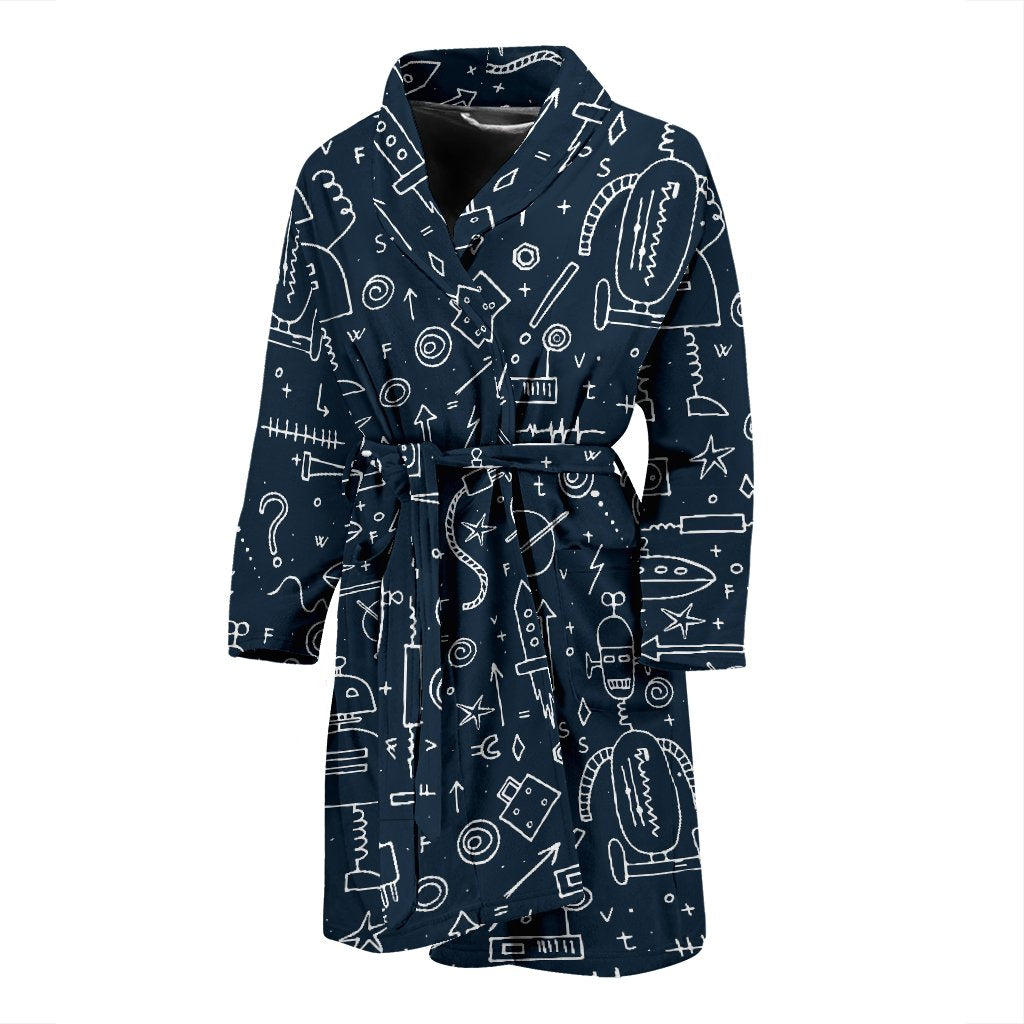 Pattern Print Bicycle Men Long Robe