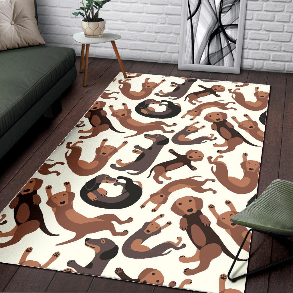 Pattern Print Dachshund Wiener Dog Floor Mat-grizzshop