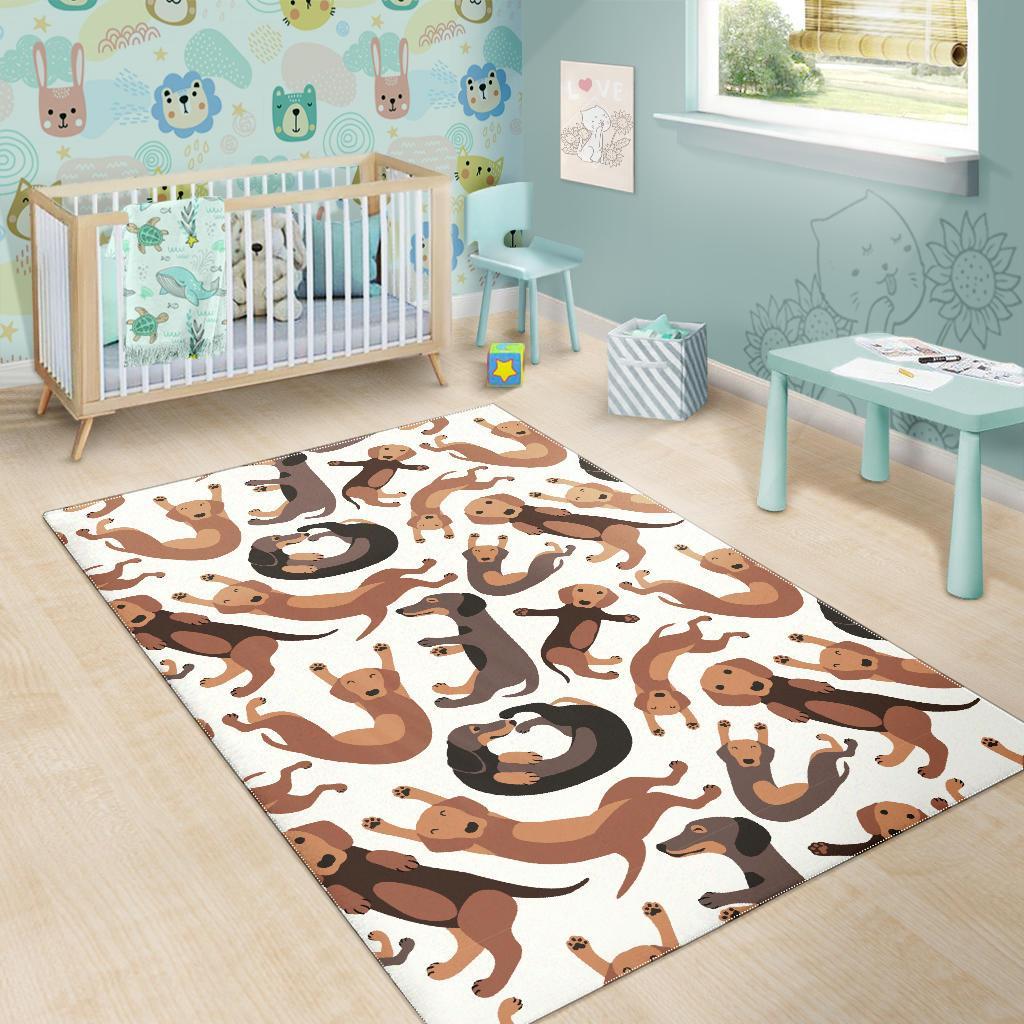 Pattern Print Dachshund Wiener Dog Floor Mat-grizzshop